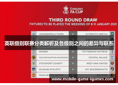 英联级别联赛分类解析及各级别之间的差异与联系 英联级别联赛分类解析及各级别之间的差异与联系