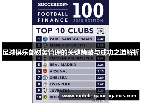 足球俱乐部财务管理的关键策略与成功之道解析