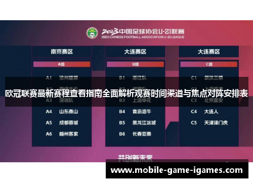欧冠联赛最新赛程查看指南全面解析观赛时间渠道与焦点对阵安排表 欧冠联赛最新赛程查看指南全面解析观赛时间渠道与焦点对阵安排表